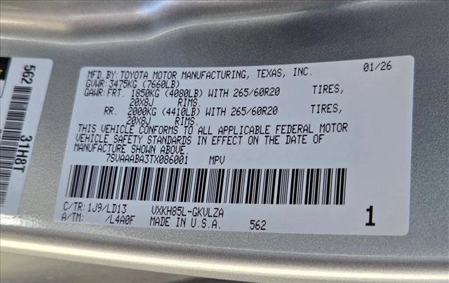 Certified 2026 Toyota Sequoia Limited w/ Tow Technology Package AWD/4WD image 24