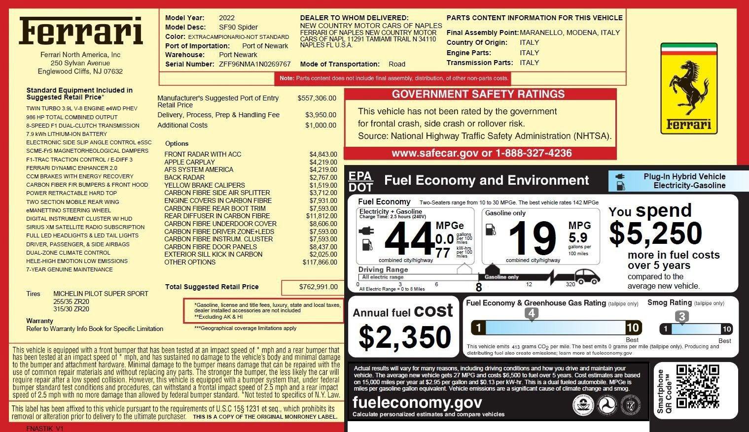 Certified 2022 Ferrari SF90 Spider image 2