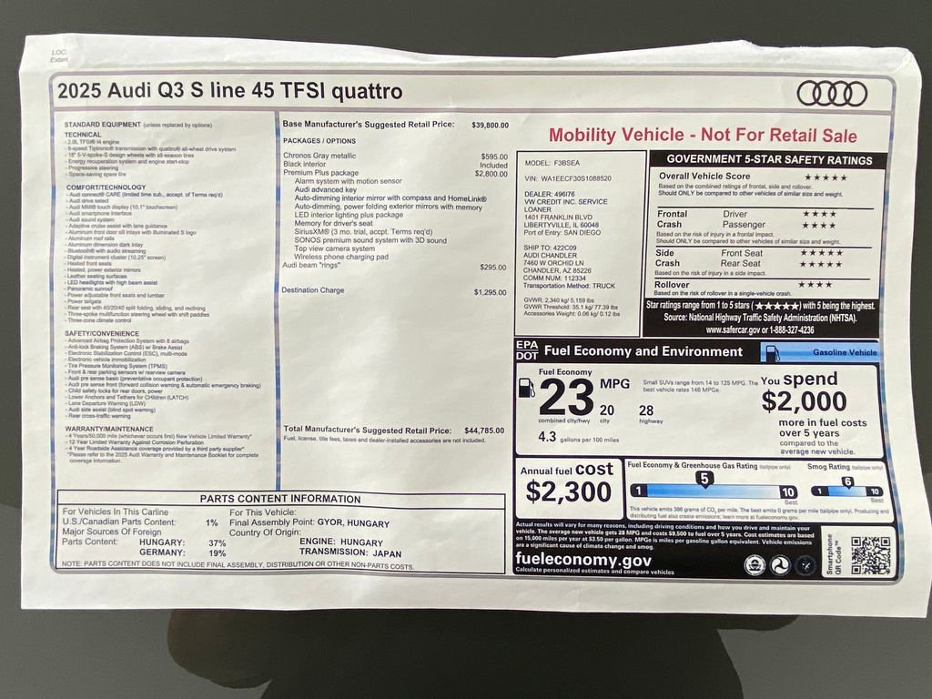 Used 2025 Audi Q3 2.0T Premium Plus w/ Premium Plus Package image 10