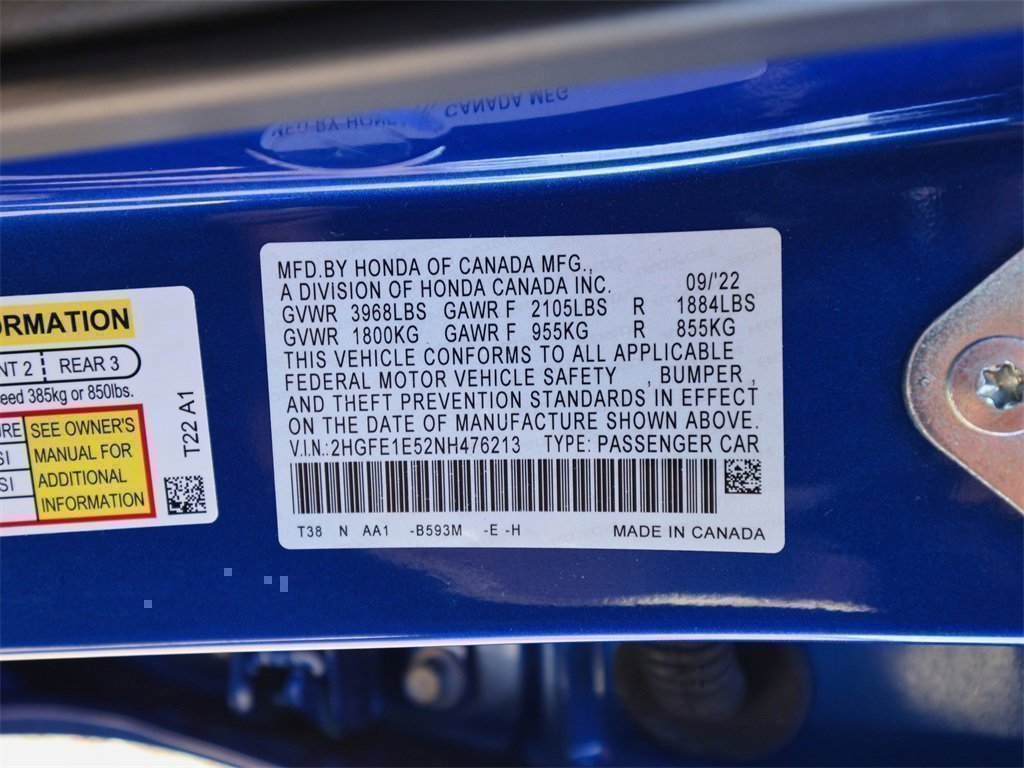 Used 2022 Honda Civic Si image 31