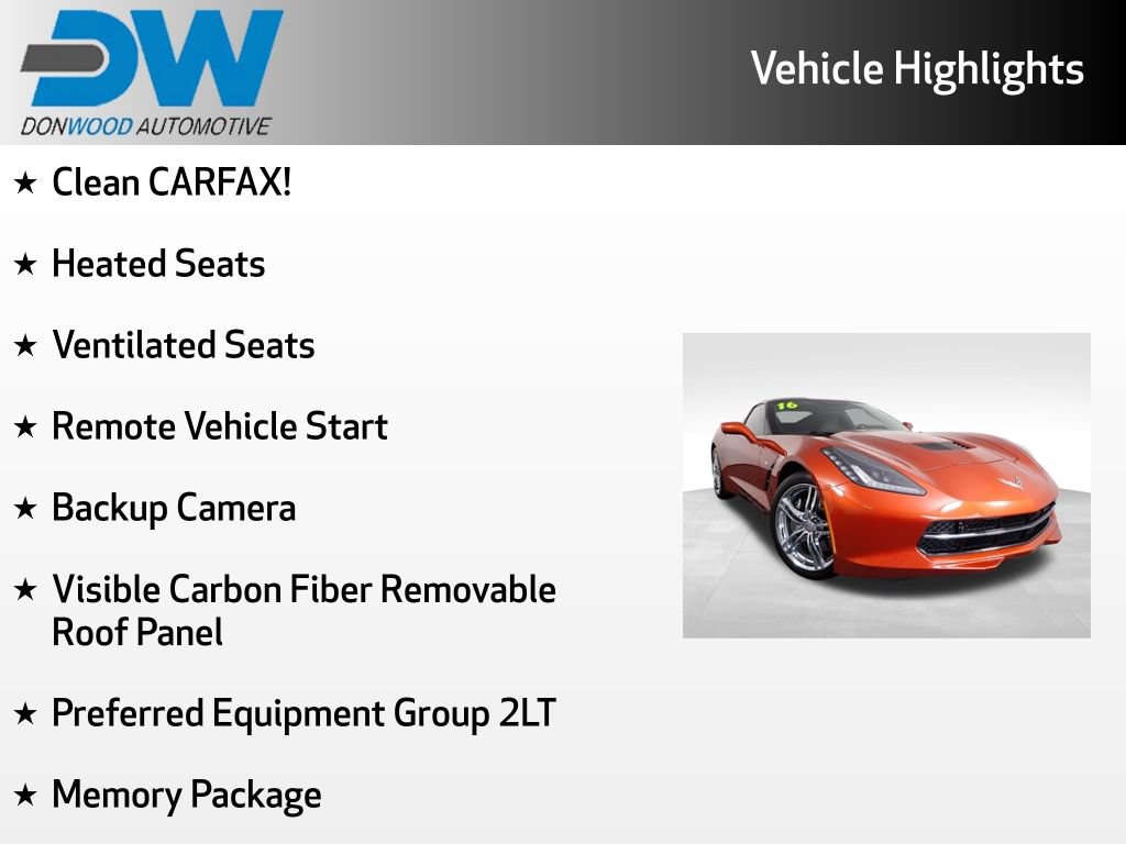 Used 2016 Chevrolet Corvette Stingray Coupe w/ 2LT Preferred Equipment Group RWD image 6