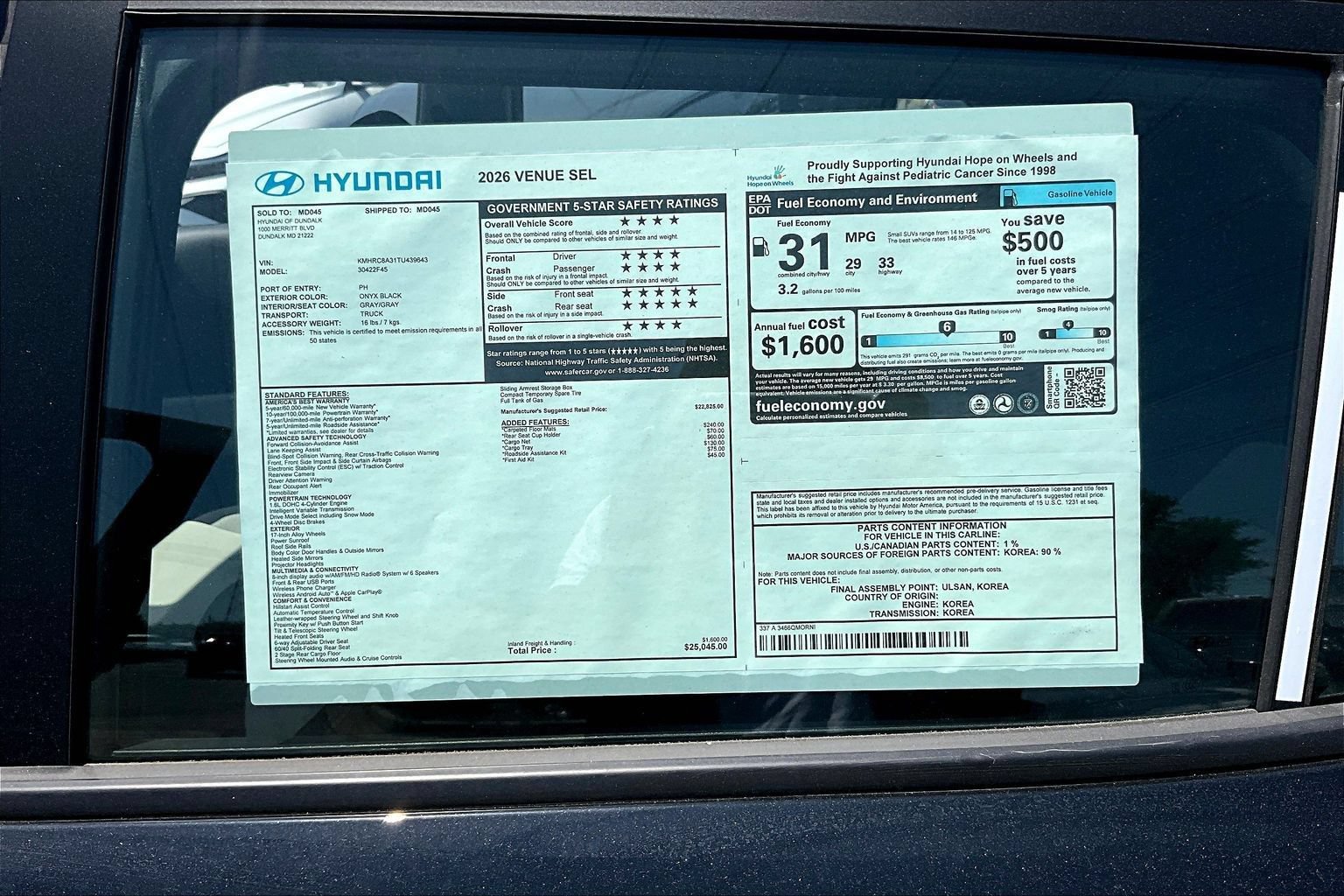 New 2026 Hyundai Venue SEL FWD image 16
