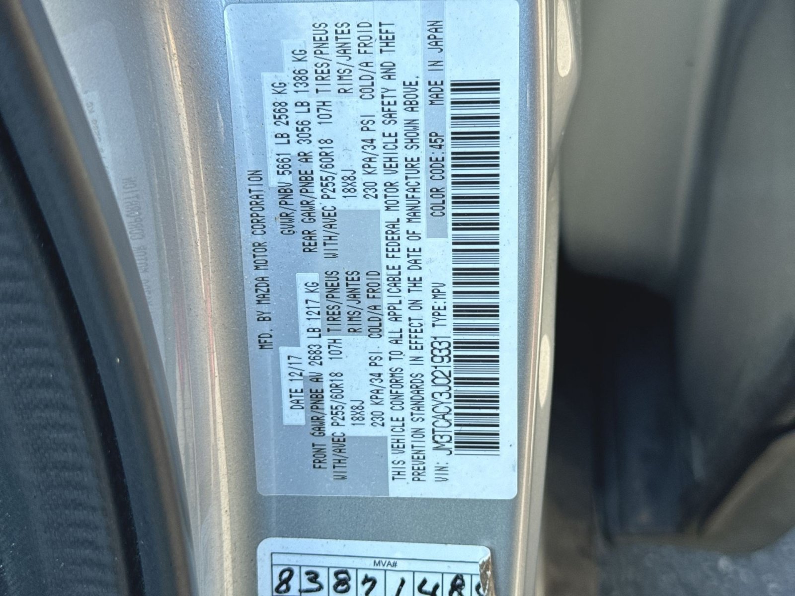 Used 2018 MAZDA CX-9 Touring FWD image 37