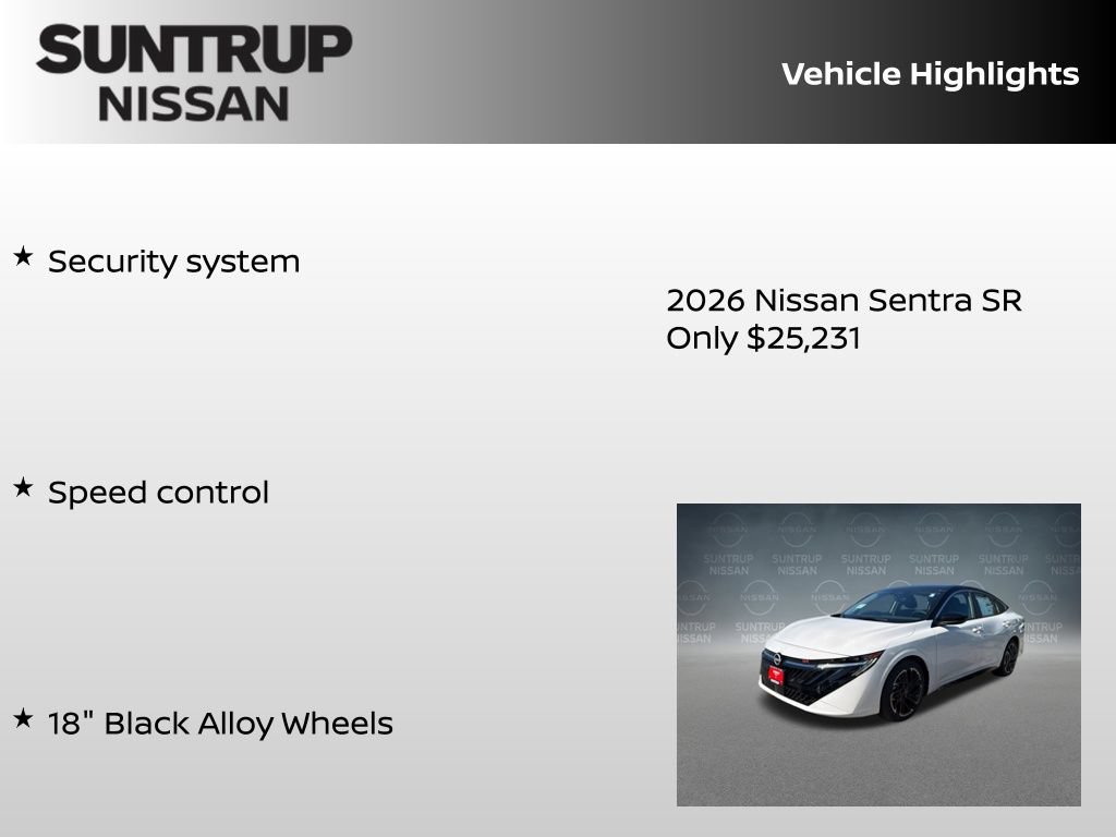 New 2026 Nissan Sentra SR w/ Floor Mat Package FWD image 30