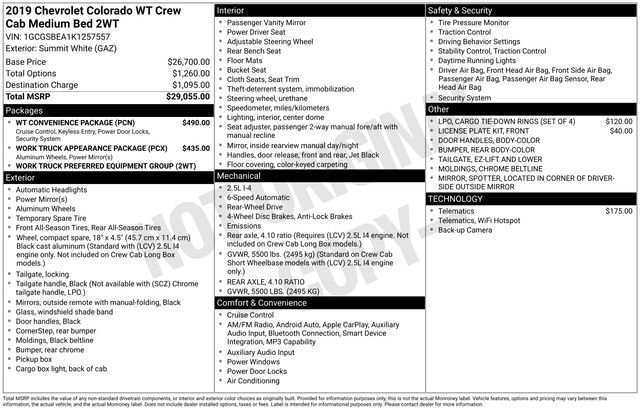 Used 2019 Chevrolet Colorado W/T w/ WT Convenience Package RWD image 30