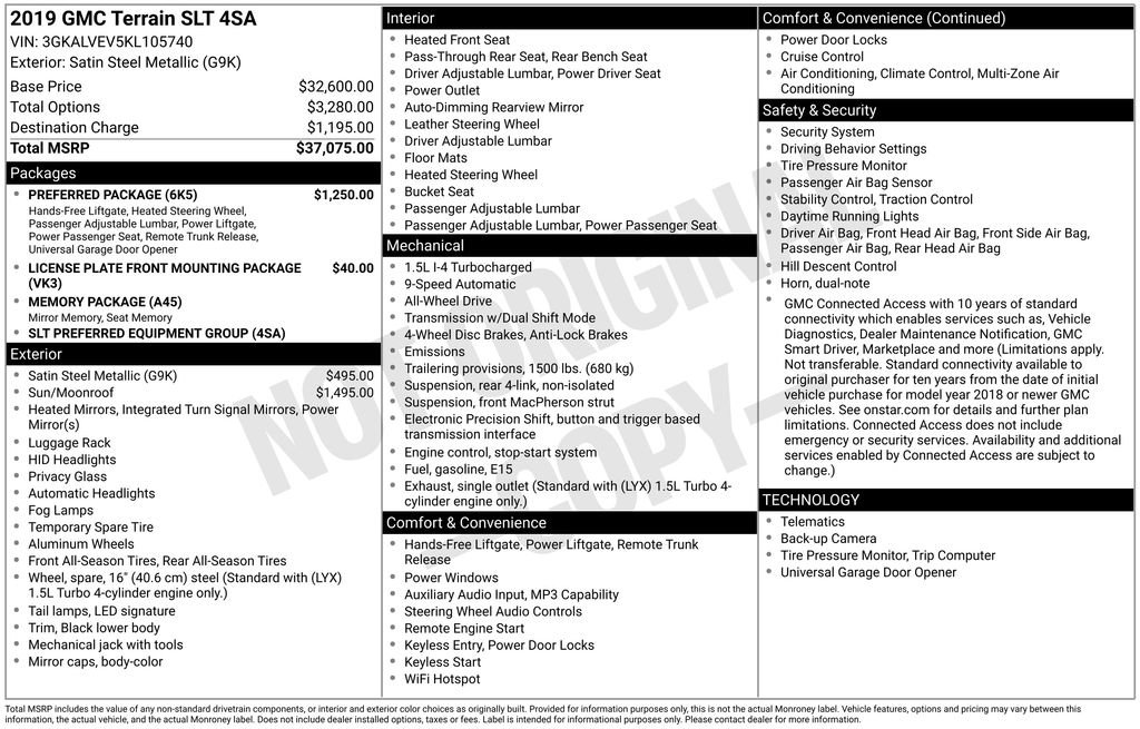 Used 2019 GMC Terrain SLT w/ Preferred Package image 3