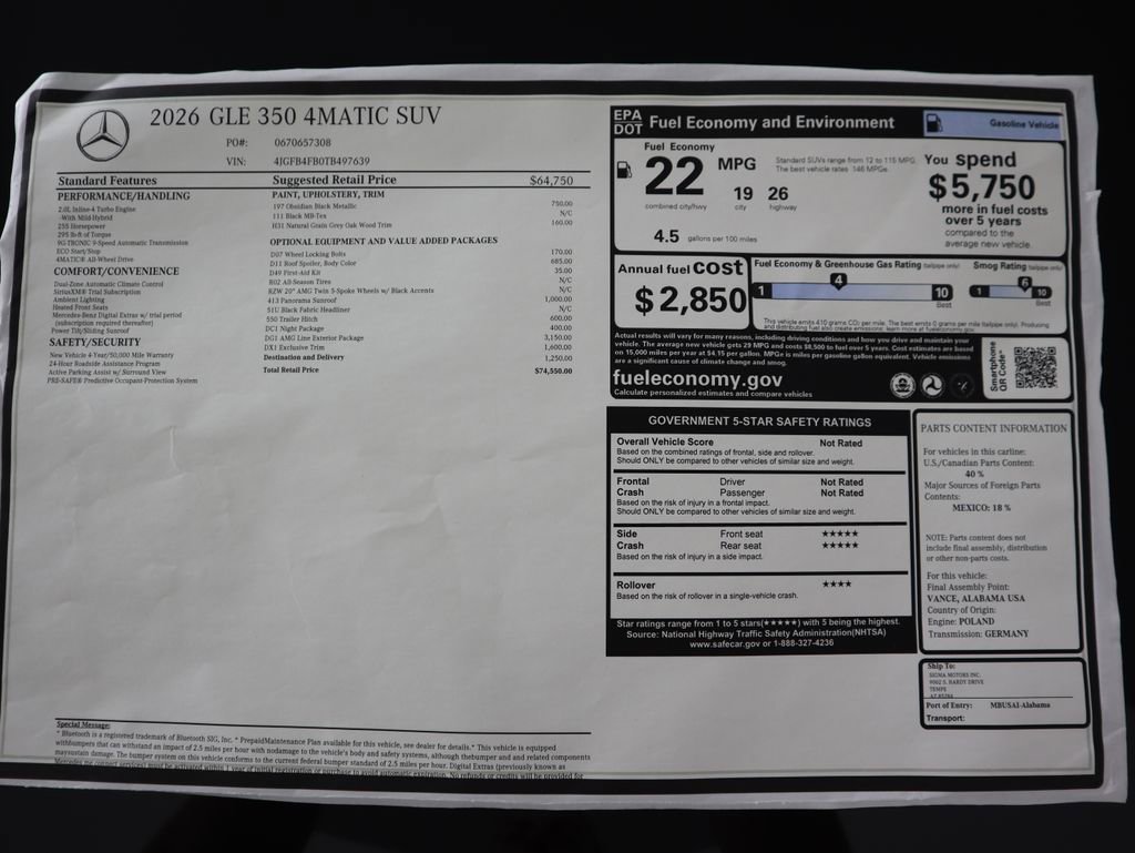 New 2026 Mercedes-Benz GLE 350 4MATIC image 9