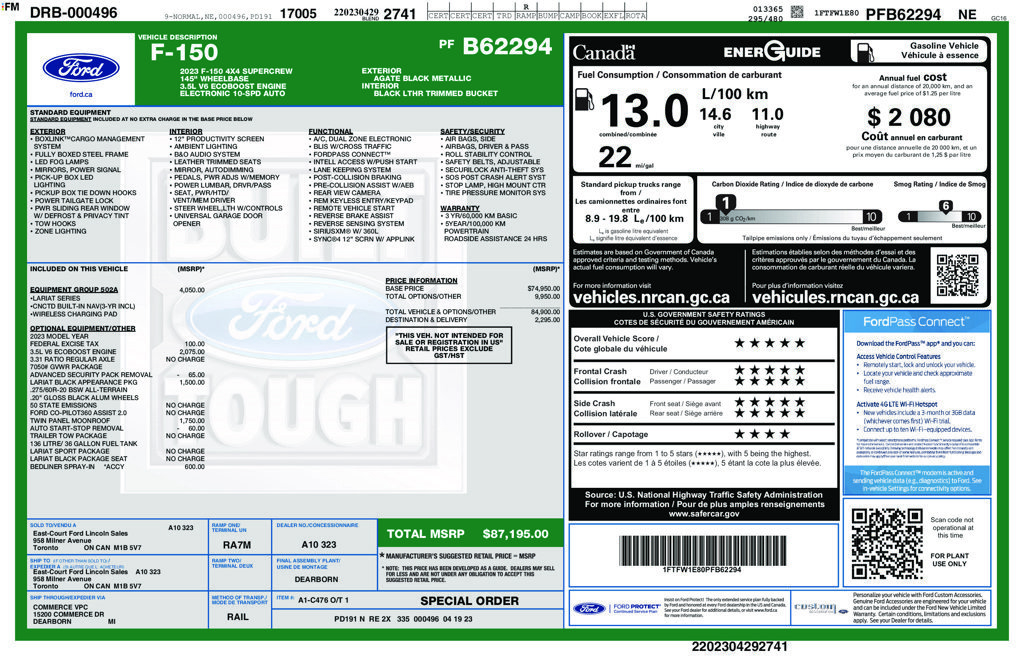 Used 2023 Ford F150 Lariat w/ Equipment Group 502A High AWD/4WD image 47