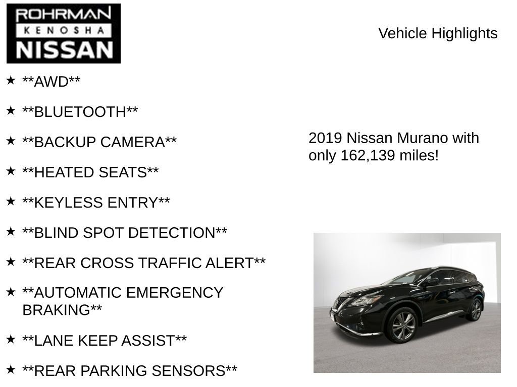 Used 2019 Nissan Murano Platinum w/ Cargo Package image 7