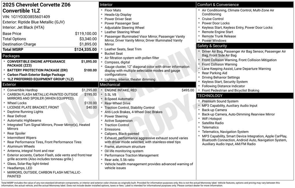 Used 2025 Chevrolet Corvette Z06 RWD image 16