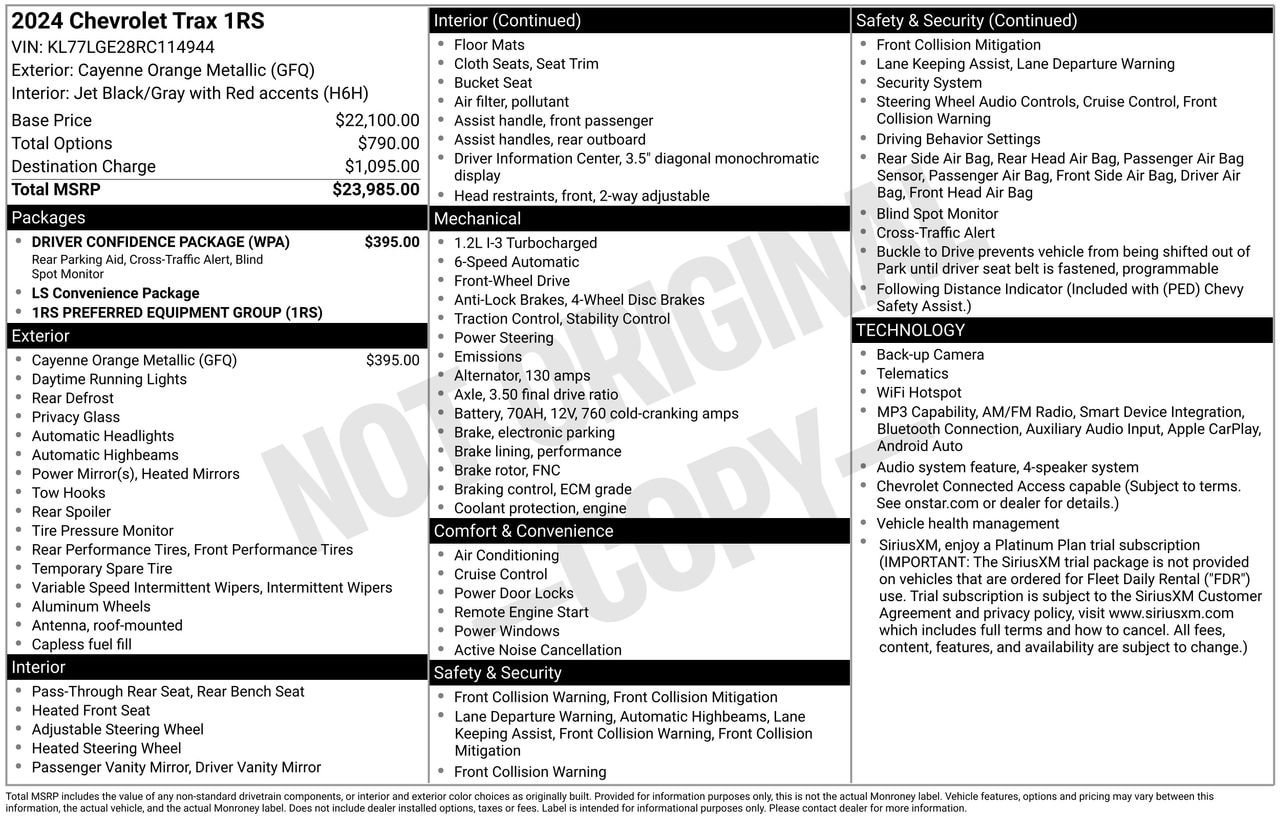 Used 2024 Chevrolet Trax RS w/ Driver Confidence Package FWD image 29