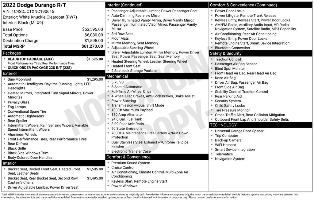 Used 2022 Dodge Durango R/T w/ Blacktop Package AWD/4WD image 45