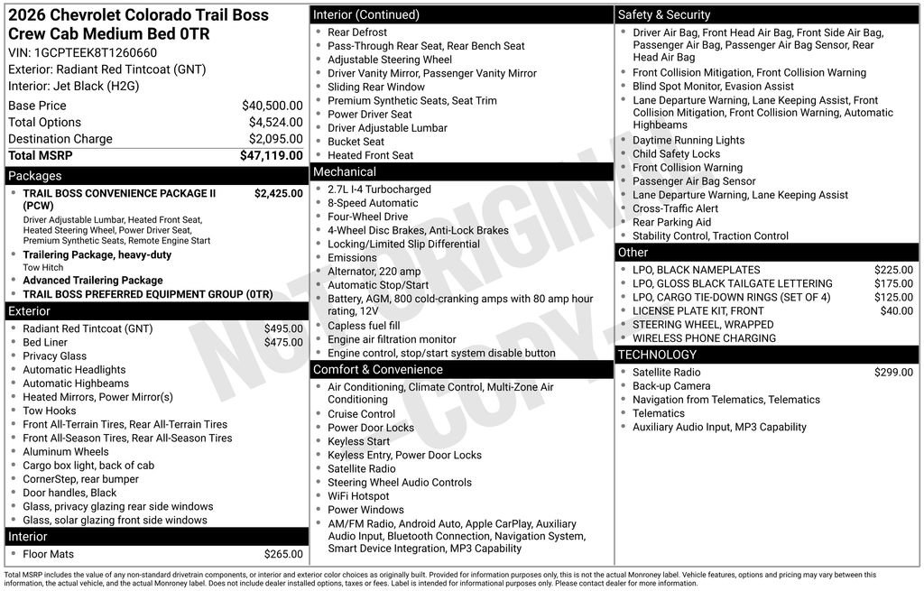 New 2026 Chevrolet Colorado Trail Boss AWD/4WD image 39