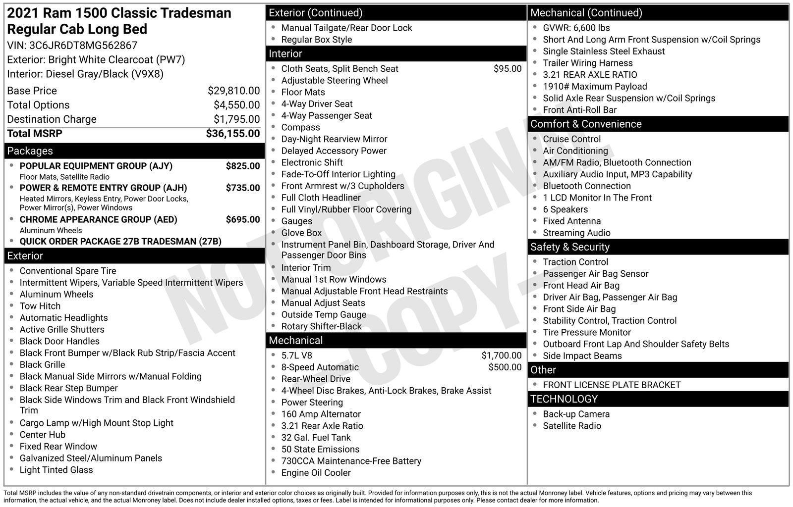 Used 2021 RAM 1500 Tradesman w/ Popular Equipment Group image 6