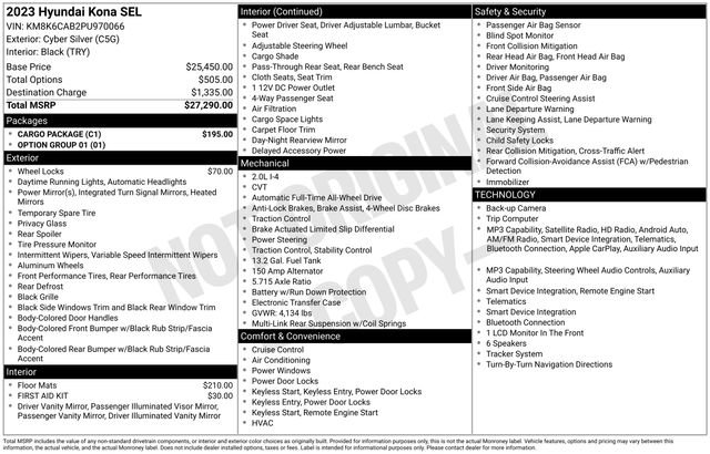 Used 2023 Hyundai Kona SEL w/ Cargo Package image 27