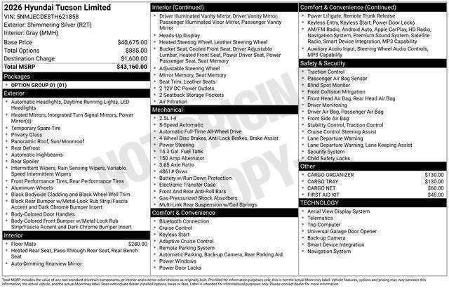 New 2026 Hyundai Tucson Limited AWD/4WD image 27