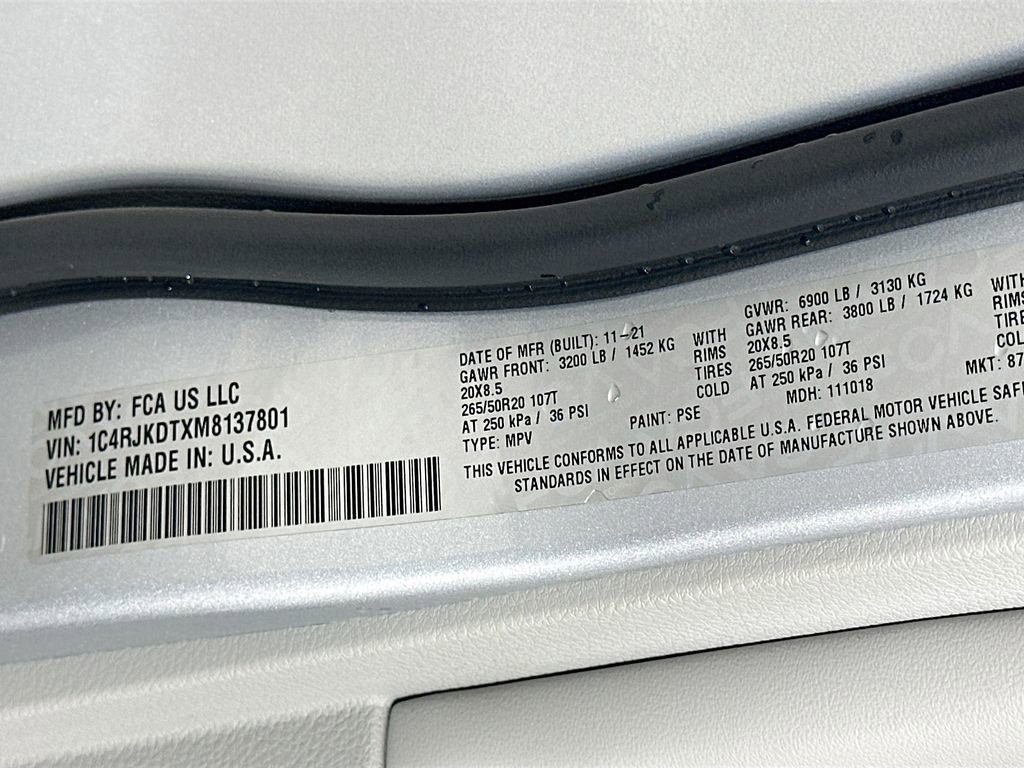 Used 2021 Jeep Grand Cherokee L Overland w/ Luxury Tech Group IV AWD/4WD image 34