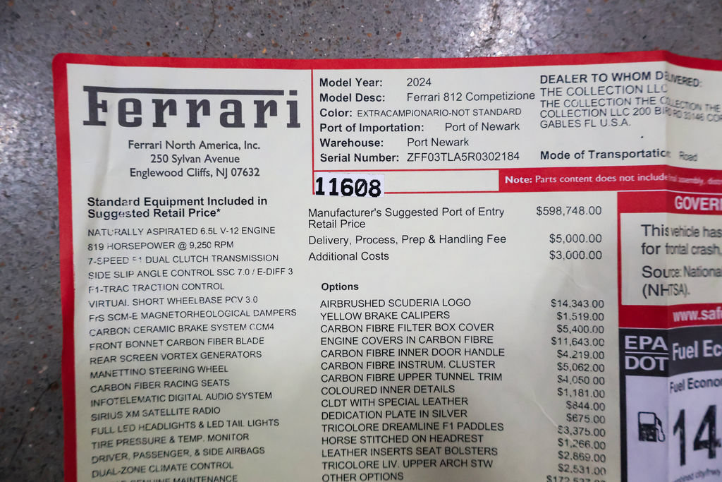 Used 2024 Ferrari 812 Competizione RWD image 60