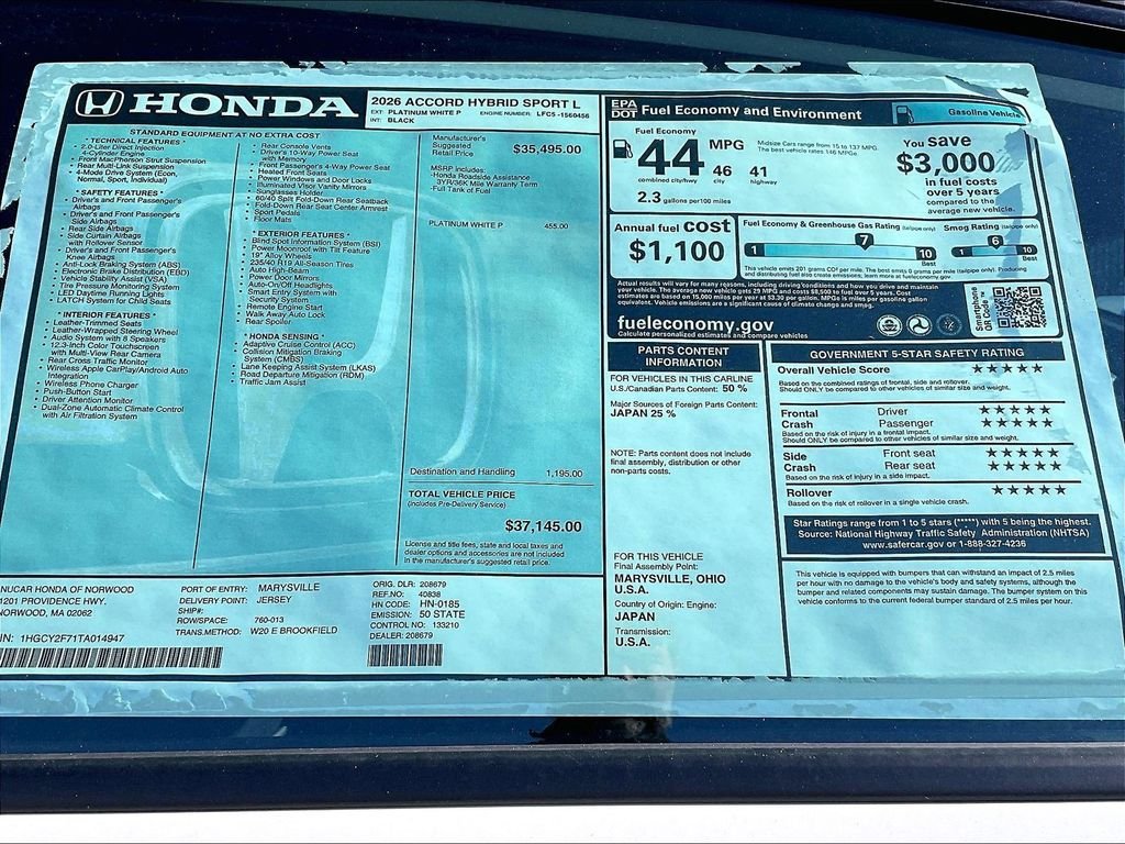 New 2026 Honda Accord Sport image 18