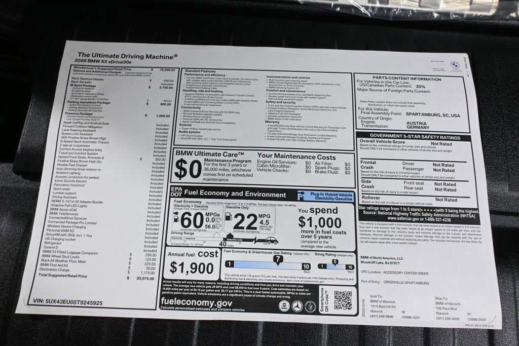 Used 2026 BMW X5 xDrive50e w/ M Sport Package AWD/4WD image 39