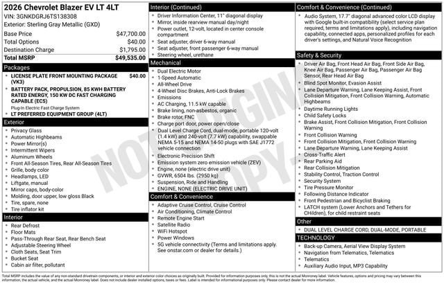 New 2026 Chevrolet Blazer EV LT AWD/4WD image 4