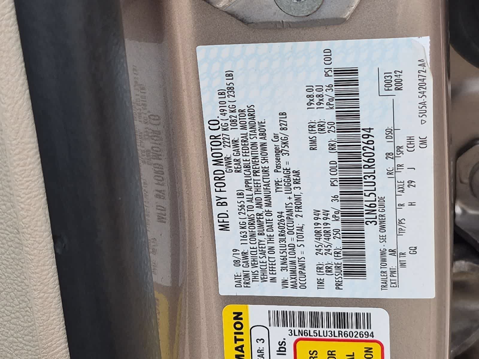 Used 2020 Lincoln MKZ Reserve w/ Elements Package FWD image 38