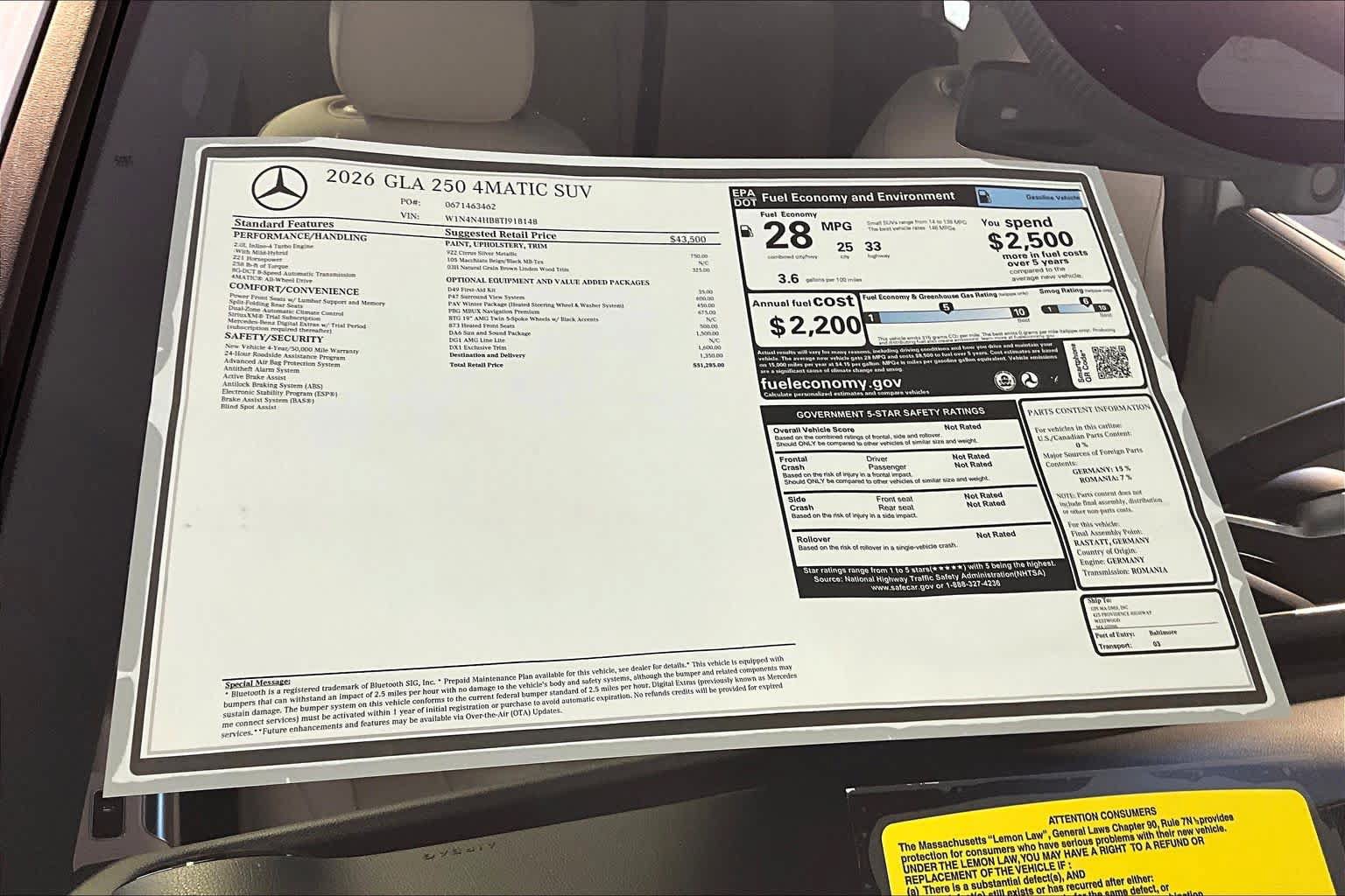 New 2026 Mercedes-Benz GLA 250 4MATIC image 18