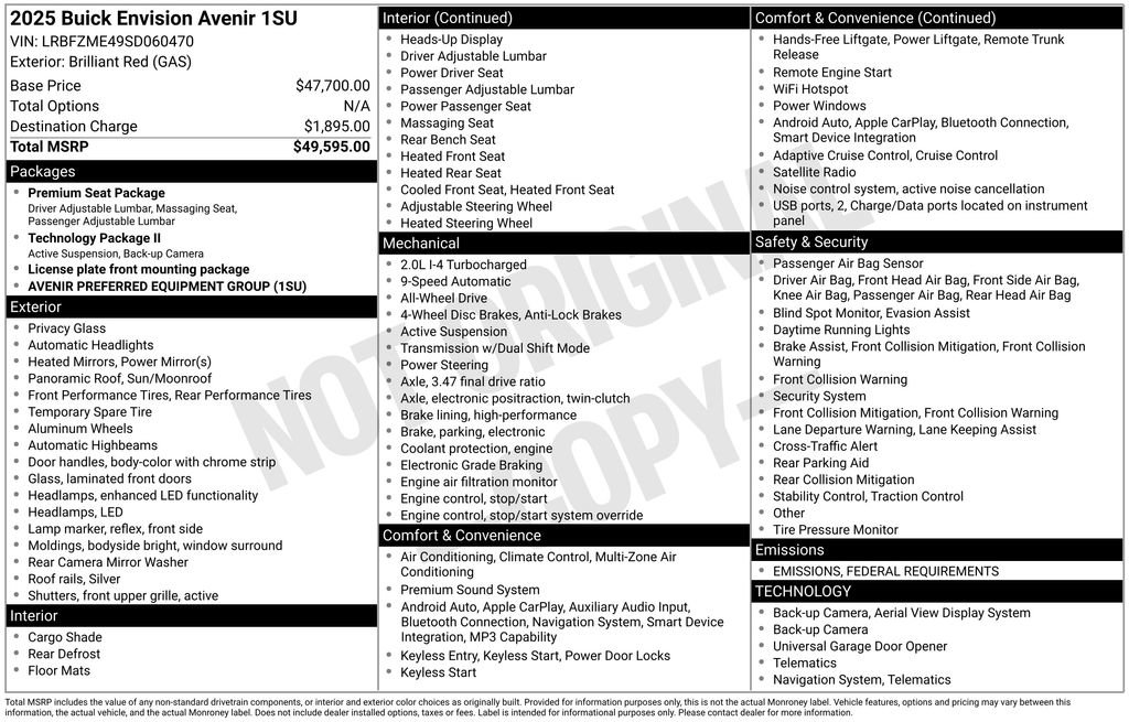 New 2025 Buick Envision Avenir image 37