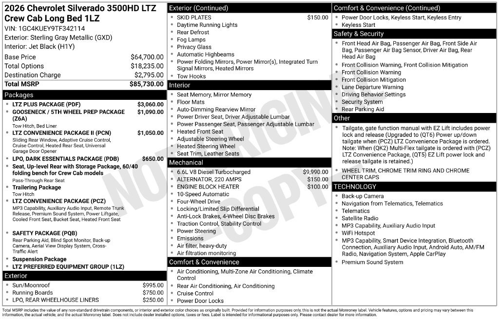 New 2026 Chevrolet Silverado 3500 LTZ w/ LTZ Plus Package AWD/4WD image 6