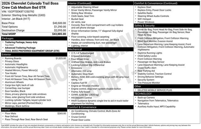 New 2026 Chevrolet Colorado Trail Boss AWD/4WD image 4