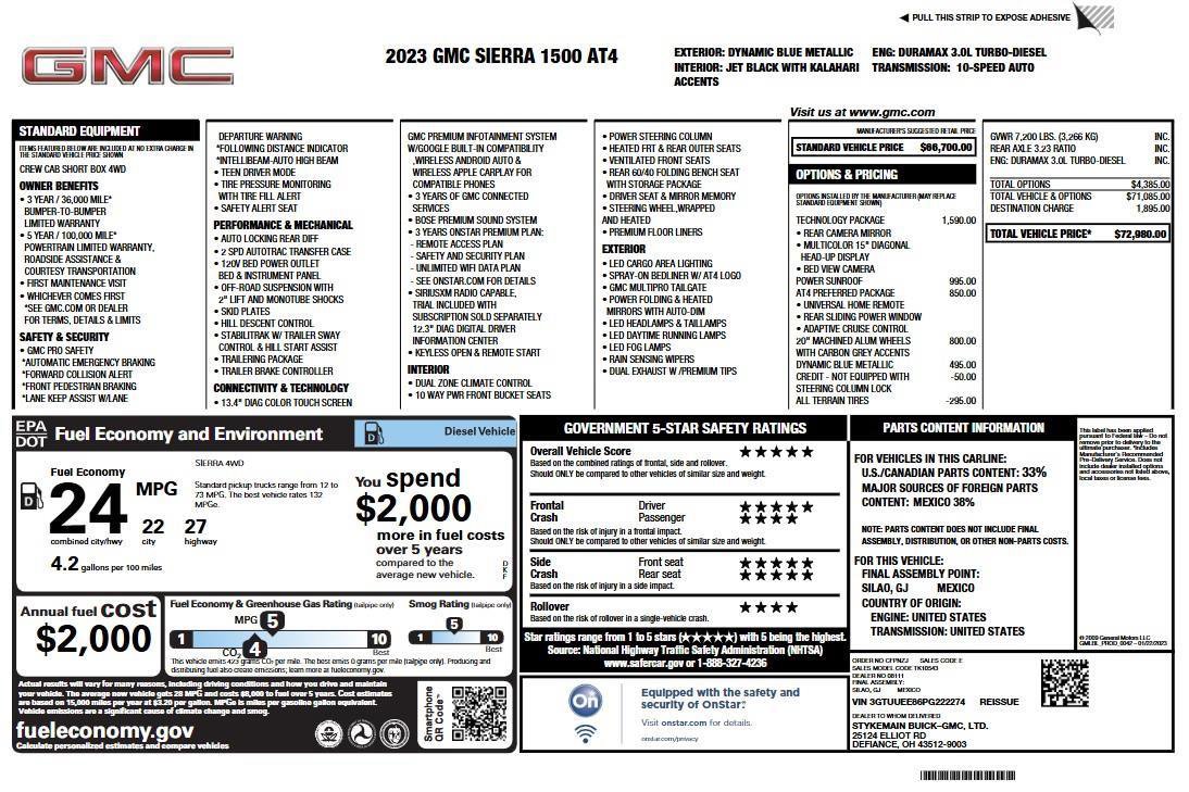 Used 2023 GMC Sierra 1500 AT4 w/ Technology Package AWD/4WD image 6