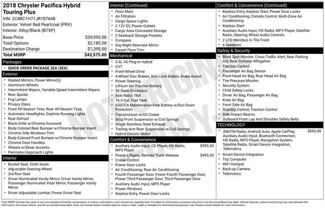 Used 2018 Chrysler Pacifica Touring Plus image 1