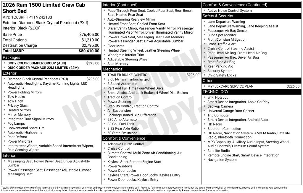 Used 2026 RAM 1500 Limited w/ Body Color Bumper Group AWD/4WD image 37
