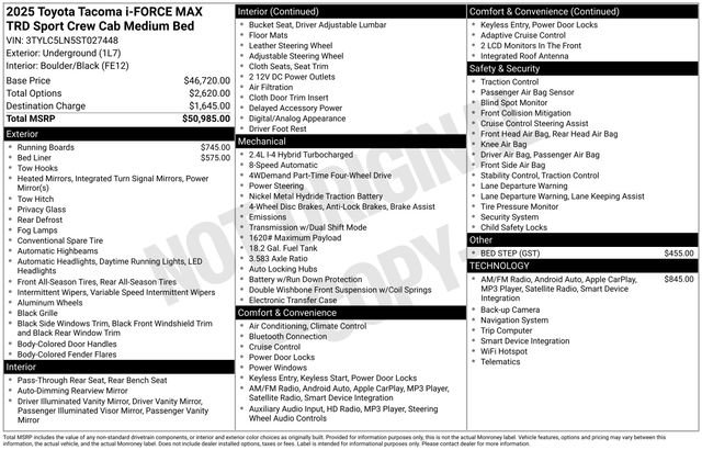 Used 2025 Toyota Tacoma TRD Sport AWD/4WD image 3