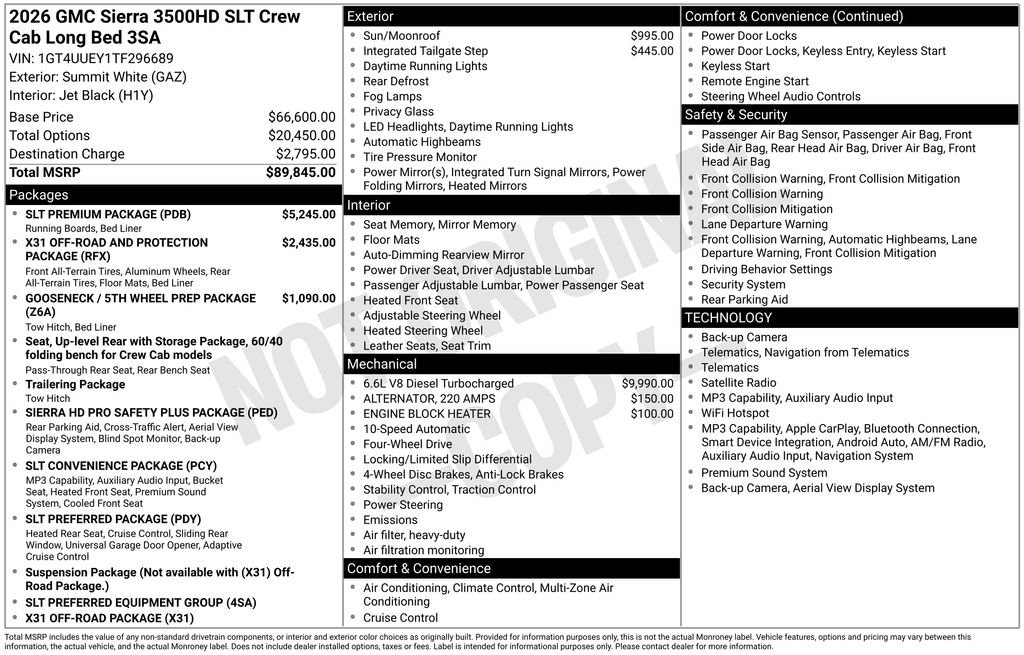 New 2026 GMC Sierra 3500 SLT w/ SLT Premium Package AWD/4WD image 16