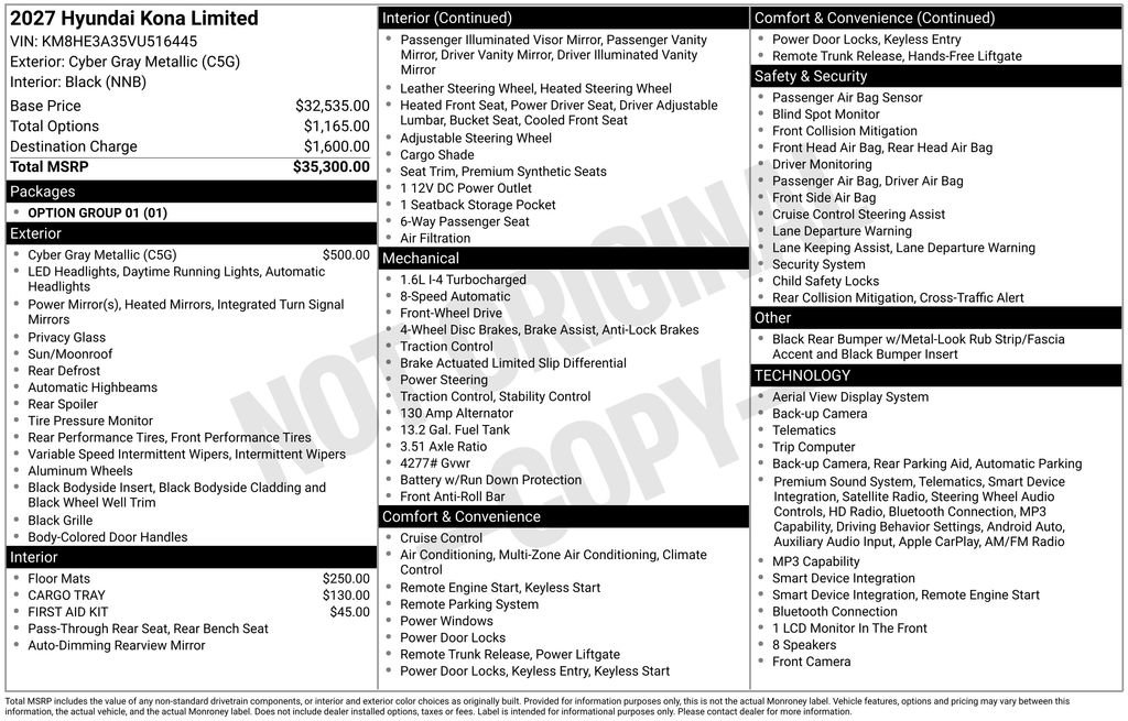 New 2027 Hyundai Kona Limited FWD image 4