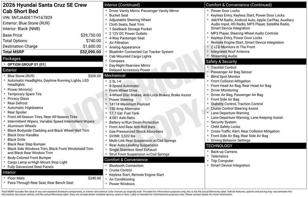New 2026 Hyundai Santa Cruz SE image 4