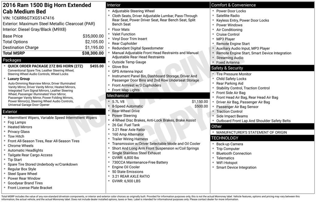 Used 2016 RAM 1500 Big Horn image 46