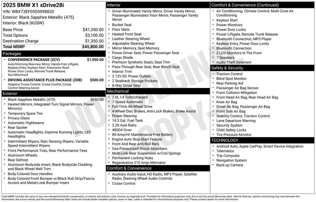 Used 2025 BMW X1 xDrive28i w/ Convenience Package AWD/4WD image 34