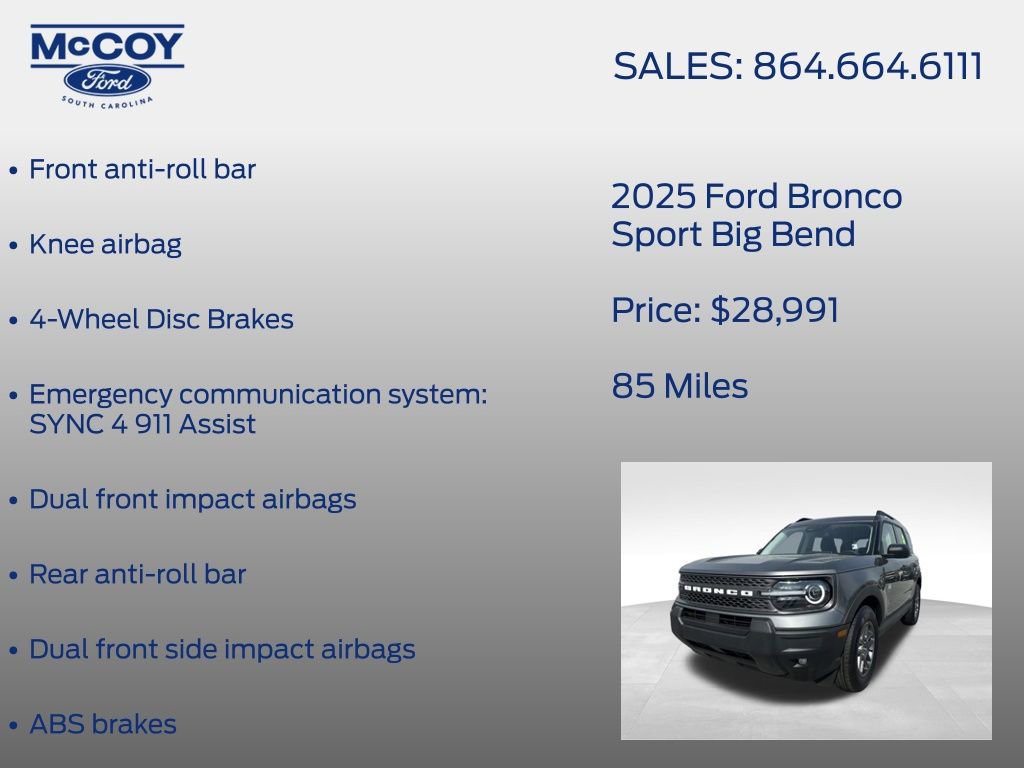Used 2025 Ford Bronco Sport Big Bend w/ Convenience Package image 24