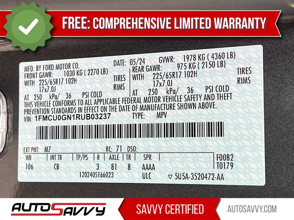 Used 2024 Ford Escape Active w/ Cold Weather Package FWD image 31