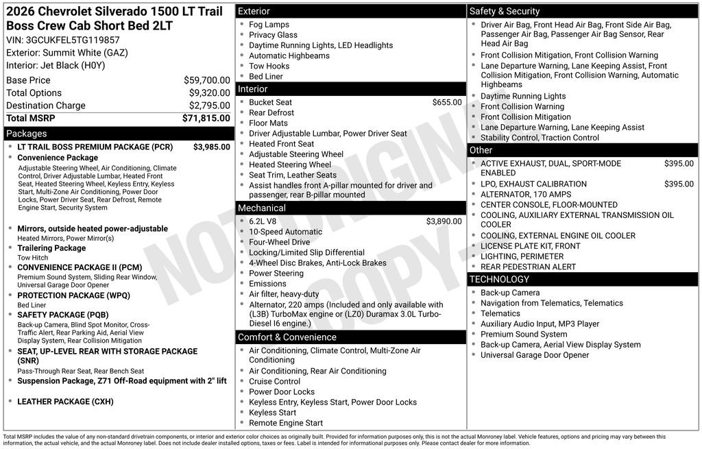 New 2026 Chevrolet Silverado 1500 LT Trail Boss w/ LT Trail Boss Premium Package image 2
