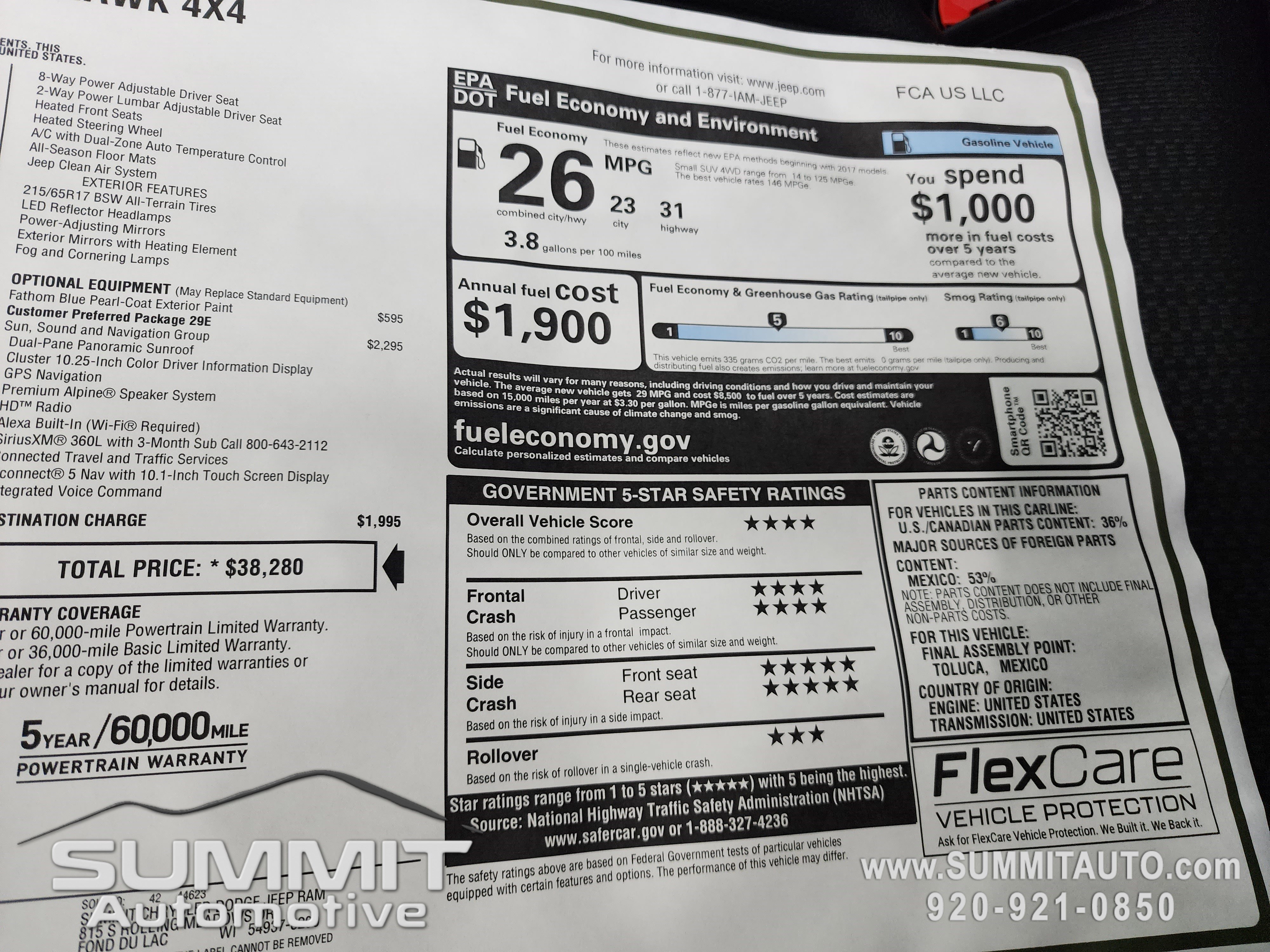 New 2026 Jeep Compass Trailhawk w/ Sun, Sound & Navigation Group image 37