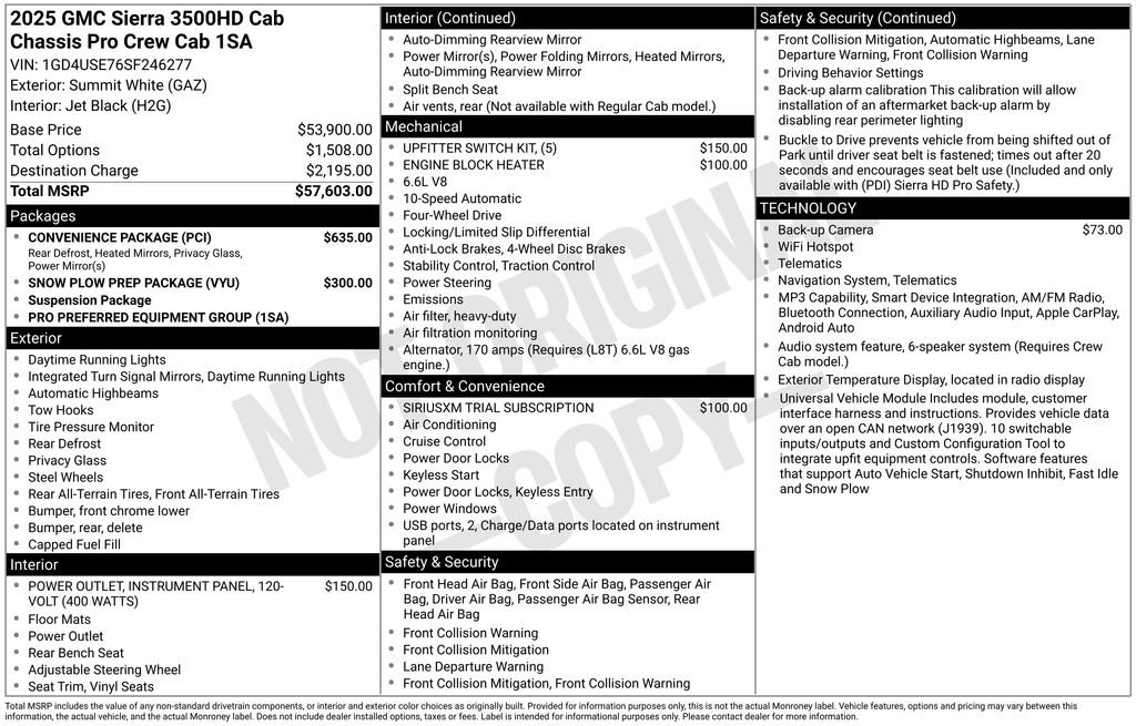 Used 2025 GMC Sierra 3500 Pro w/ Convenience Package AWD/4WD image 3