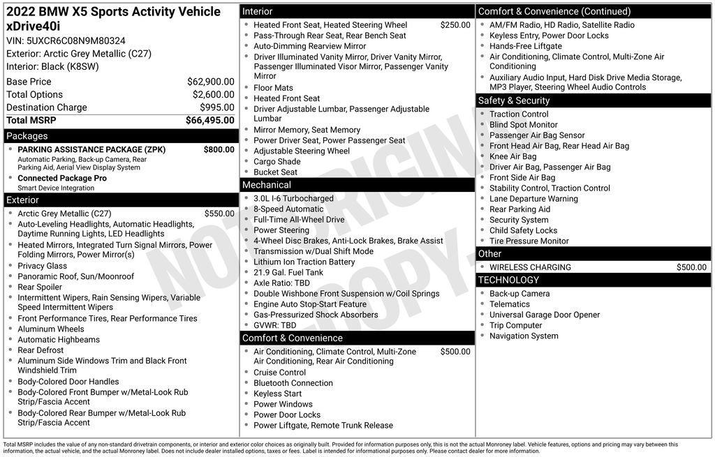 Used 2022 BMW X5 xDrive40i w/ Parking Assistance Package image 5