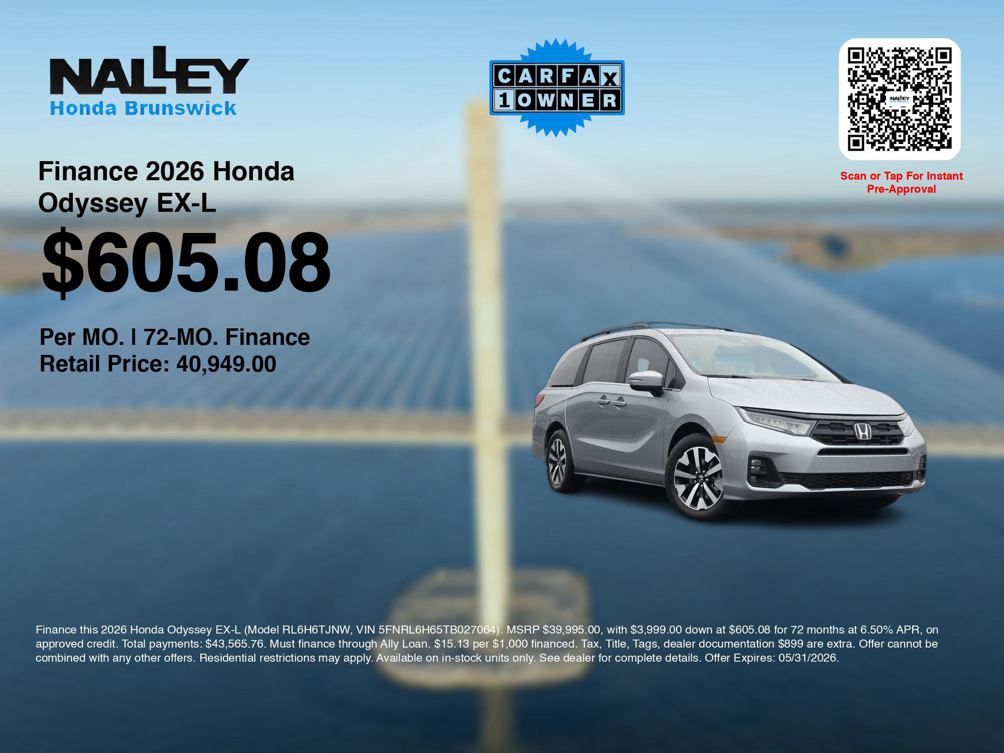 Certified 2026 Honda Odyssey EX-L image 3