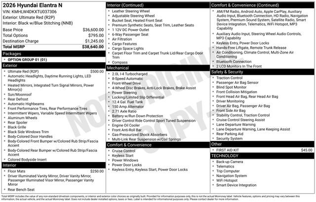 New 2026 Hyundai Elantra N image 24