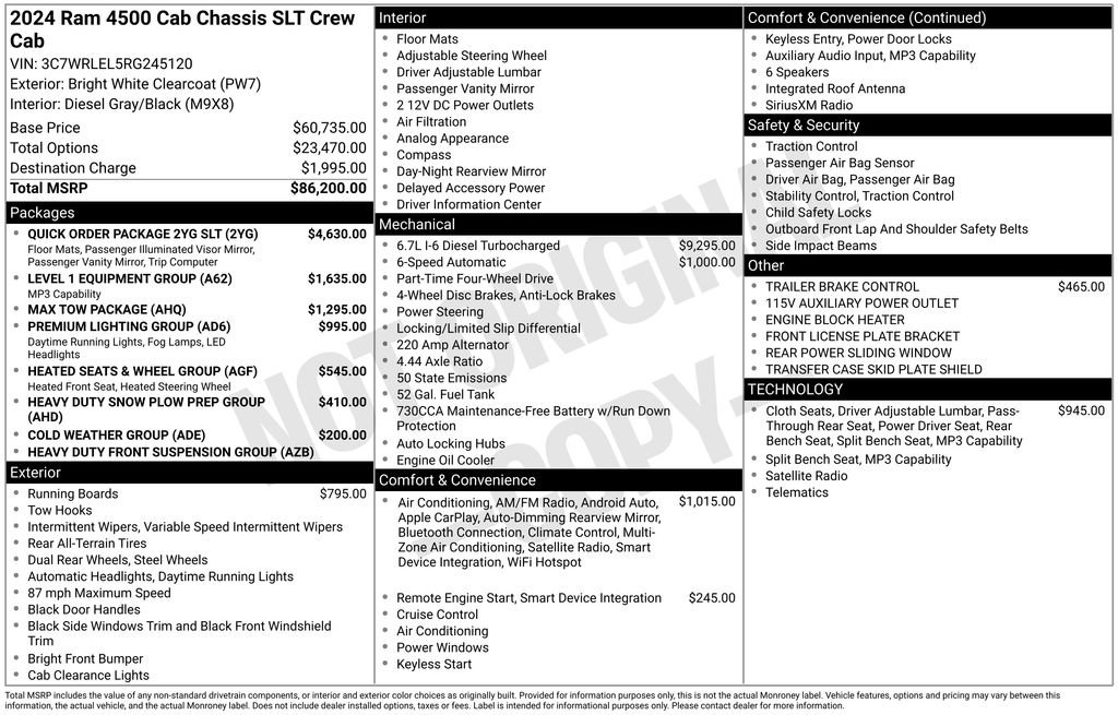 New 2024 RAM 4500 SLT w/ Quick Order Package 2YG SLT image 32