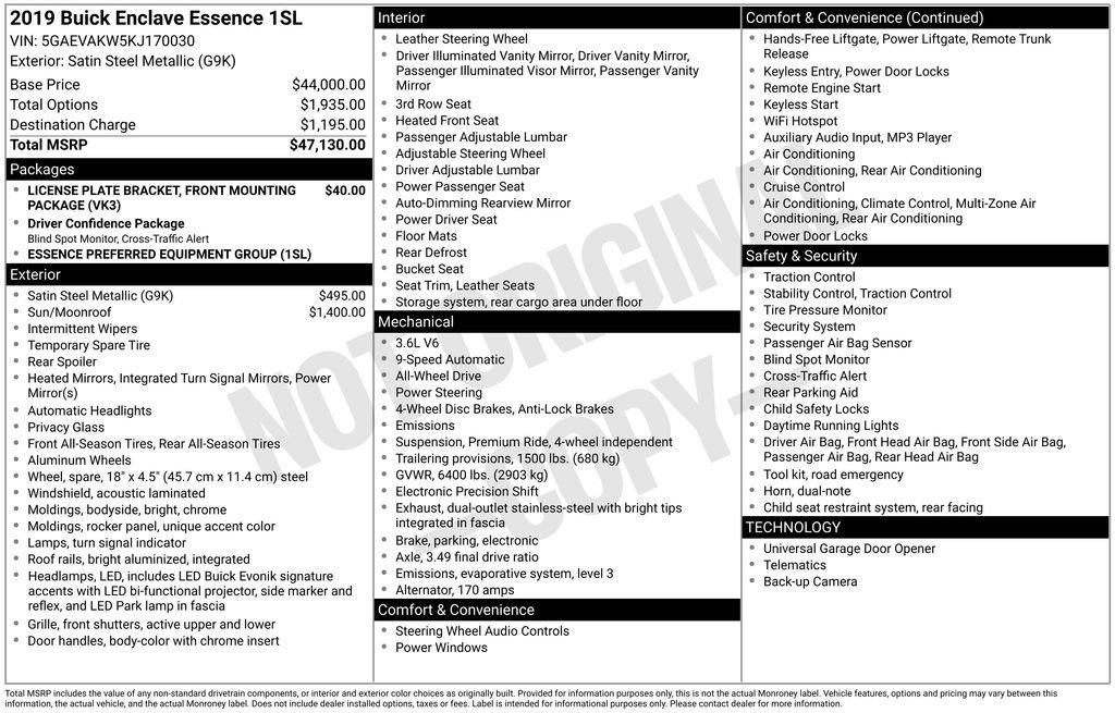 Used 2019 Buick Enclave Essence image 15