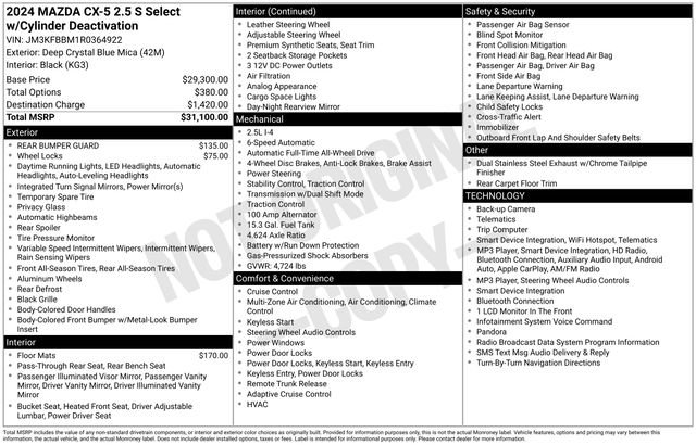 Used 2024 MAZDA CX-5 AWD 2.5 S w/ Select Package image 12